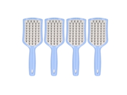 4pcs Cepillo De Pelo Ventilado Curvo Para Secado Rápido Con Masaje Scalp Promueve Crecimiento Desenreda Mango Azul