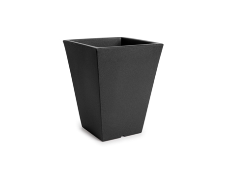 THEONE Maceta Cono Cuadrado Alto 16L en Resina de Polietileno. Negro PLASTIKEN