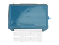 Caja Para Señuelos De Pesca De Una Sola Capa Con Separadores Extraíbles, Almacenamiento Portátil, Azul.