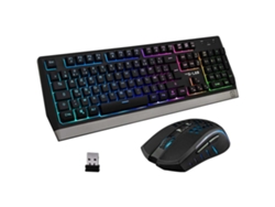 Teclado y Ratón Inalámbrico THE G-LAB WIRELESS GAMING (Negro - Qwerty Español)