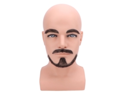Cabeça de manequim masculina com barba, modelo 2026, para barbear e exibição.