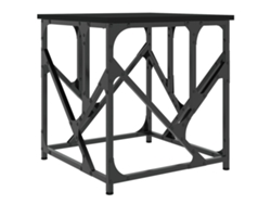 Mesa de centro/auxiliar, diseño industrial, 45 x 45 x 47,5 cm, madera industrializada negra y metal, Dec039649