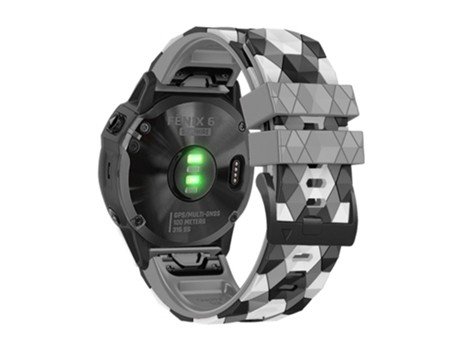 Correa de Silicona patrón de fútbol 22mm para Garmin Fenix 7/Descent G1/Epix Gen2 - canoso