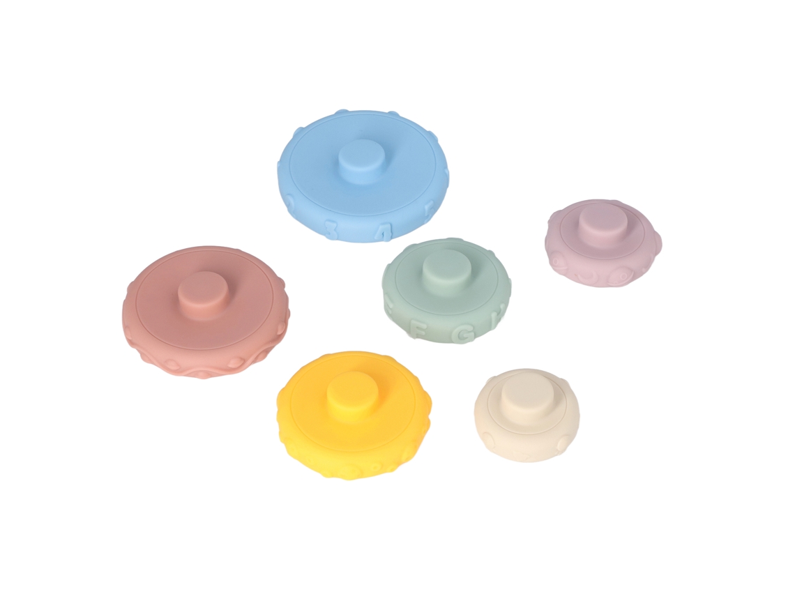 6 Anillos Apilables Sensoriales Suaves Para Bebés Con Sonidos Educativos, A Partir De 3 Años.