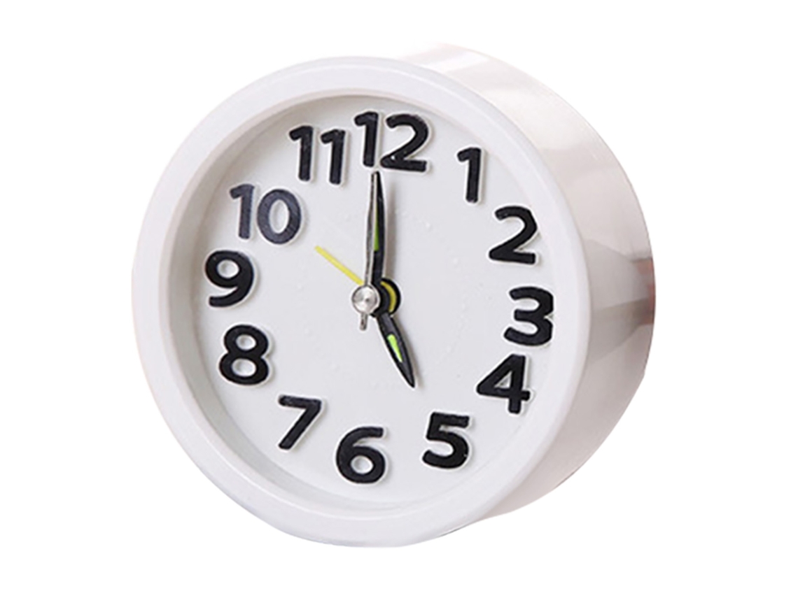 2026-reloj Despertador Mini Silencioso De Mesa Redondo Simple Para Decoración De Dormitorio Hogar (blanco)