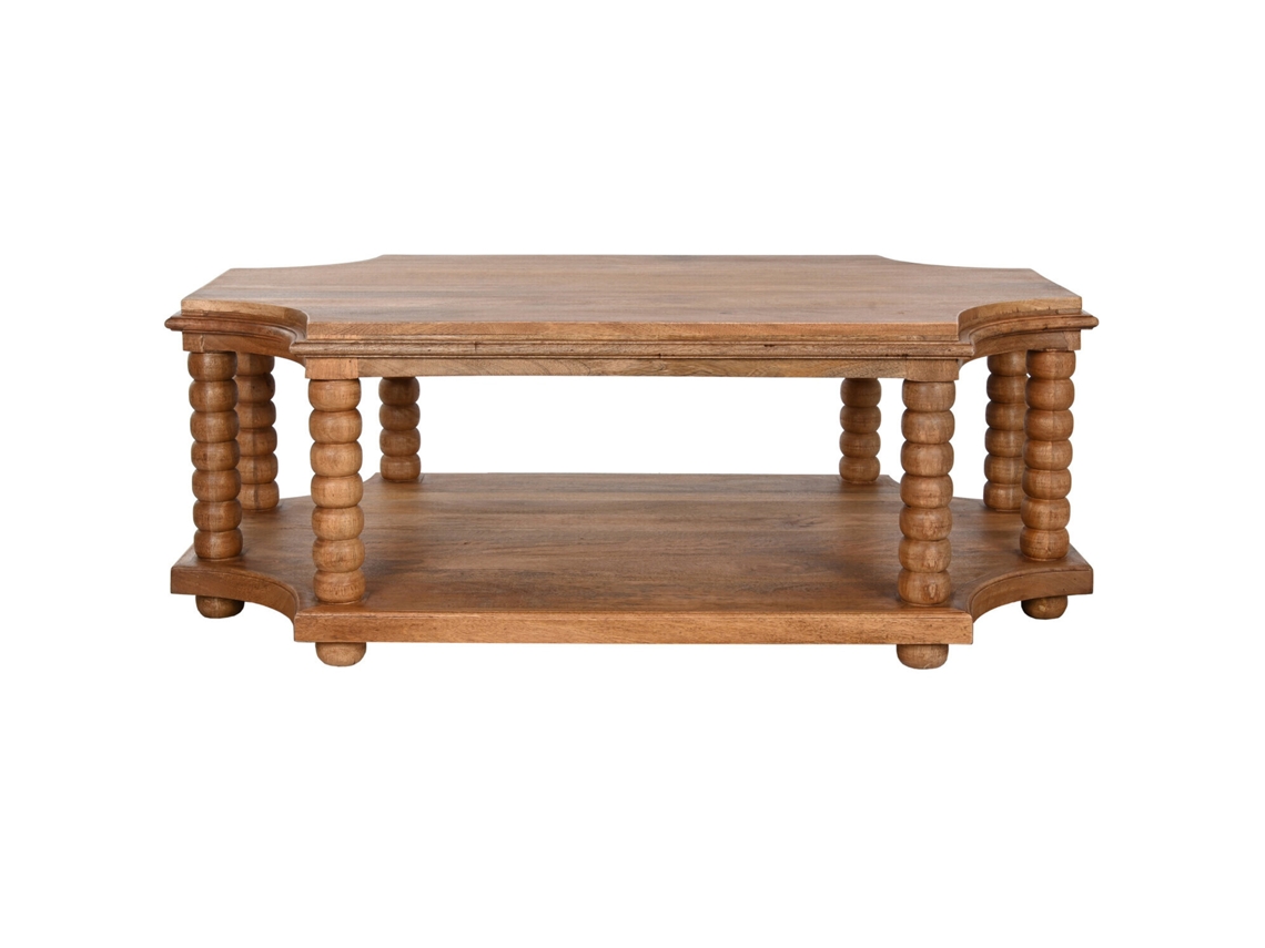 Mesa Centro Mango Torneada Natural 131x80x48cm