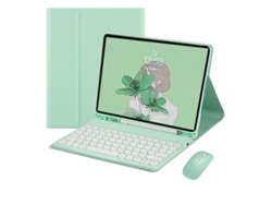 Funda con teclado colorida para iPad 9 (2021) de 10,2 pulgadas, iPad 8, iPad 7, Air 3, Pro 10,5 pulgadas, teclado redondo retro, extraíble, con ratón.