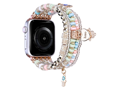 Correa de reloj inteligente con cuentas estilo bosque para Apple Watch Series 9, 8 y 7 41 mm / SE 3 y SE 2, 6 y SE y 5 y 4 40 mm / 3 y 2 y 1 38 mm ...