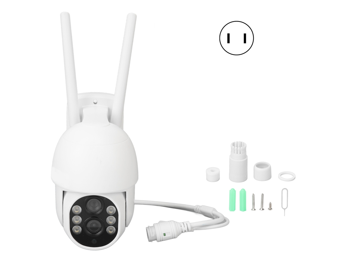 Cámara De Vigilancia Ptz Wifi Para Exteriores Con 2 Lentes, Visión Nocturna A Color 1080p, Seguimiento De Movimiento, Ip66, Enchufe Estadounidense.