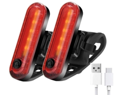 Luces de bicicleta súper brillantes de 700 lúmenes delanteras y traseras recargables DES857 (negro) YIZHOOD