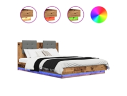 Maison Exclusive - Estructura De Cama Con Cabecero Madera Envejecida 160 X 200 Cm