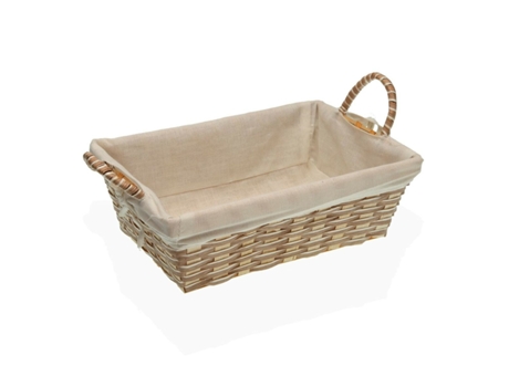 Cesta Para El Pan Versa Blanco Bambú Algas Marinas (19 X 9 X 27 Cm)