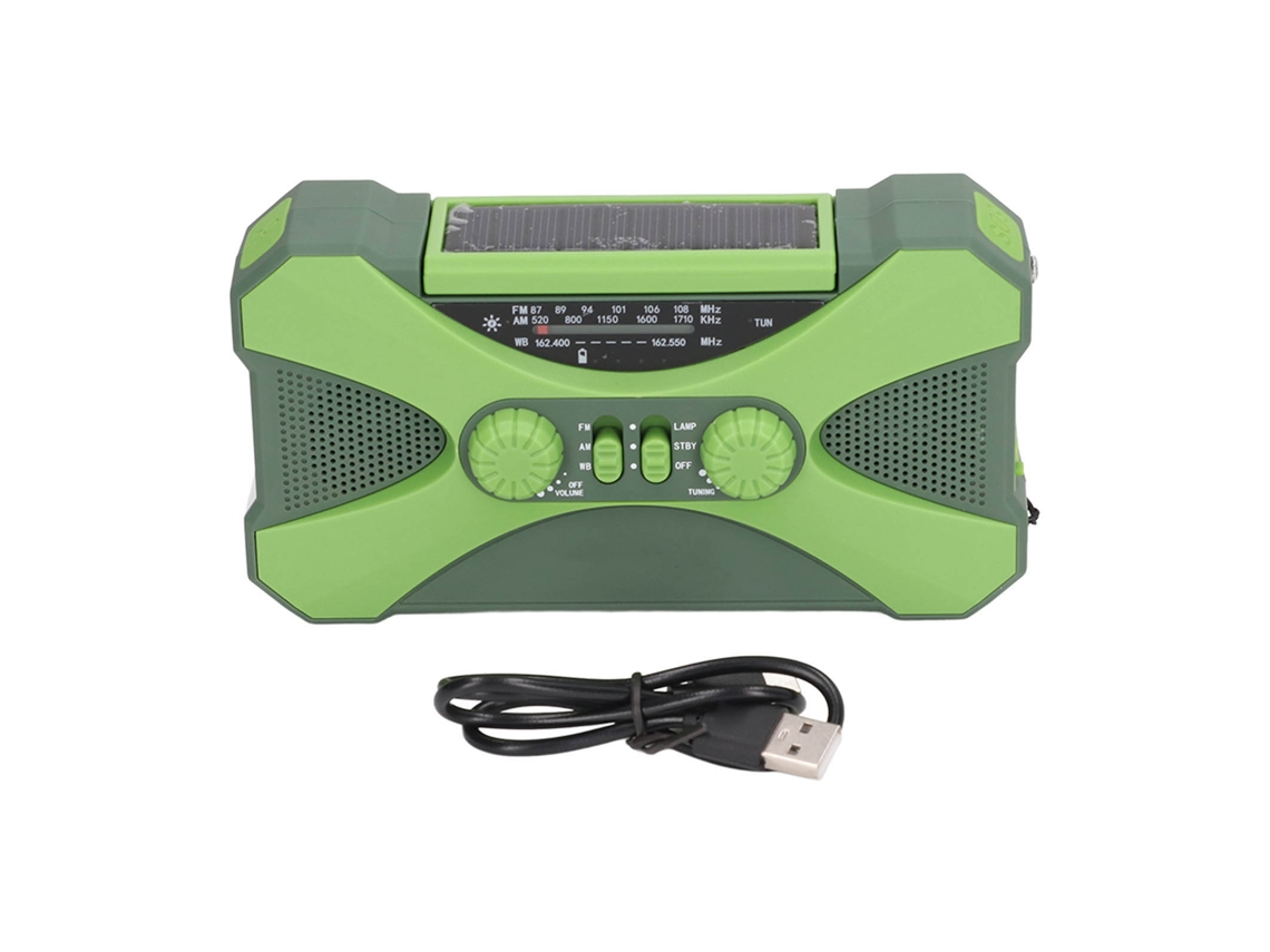 Radio manual (radio solar, linterna LED)