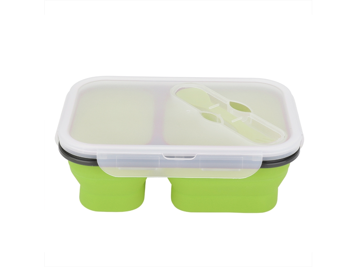 Caja Plegable De Silicona Apta Para Alimentos, 1 Litro, Color Verde, Antideslizante Para Guardar Alimentos.