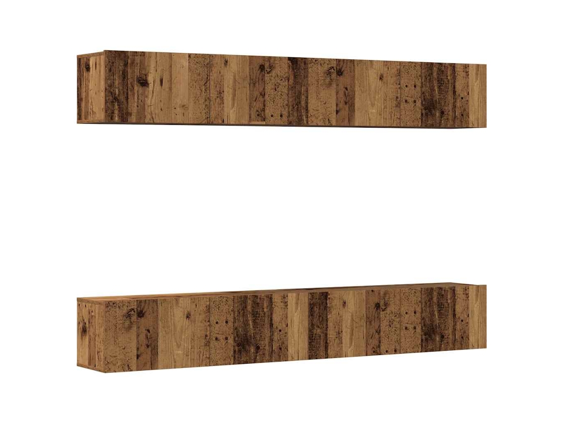 Maison Exclusive - Conjunto De 4 Piezas De Muebles Para Tv De Pared, Madera Antigua, 100x30x30 Cm