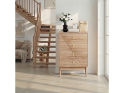 Cómoda Moderna De Madera De Roble Con 4 Cajones Para Salón O Dormitorio.