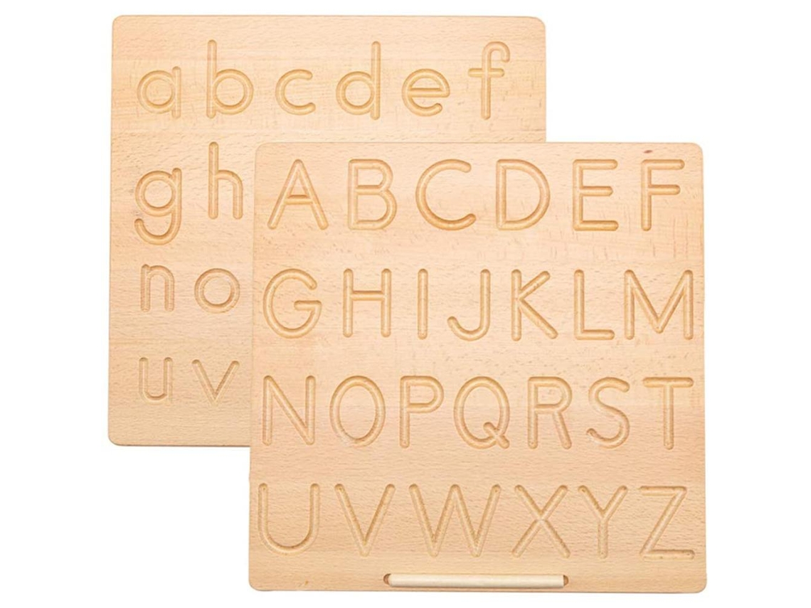 Tablero De Madera Para Trazar El Alfabeto - Letras - Práctica De Escritura - Aprendizaje Infantil