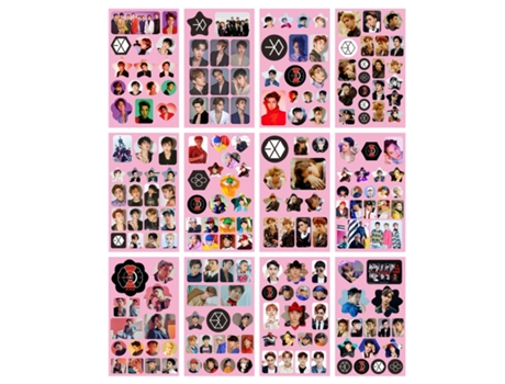 12 unids/set grupo ídolo coreano BTS, EXO, TWICE, pegatinas BLACKPINK #4