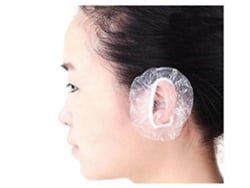 Rebe-100pcs Fundas Oídas Desechables Transparentes Impermeables Protectoras De Plástico Para Baño Y Peluquería