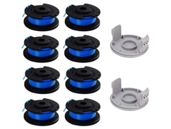 2026-10 Bobinas De Recambio Para Cortacésped Ryobi 18v 24v 40v, 0.065 Pulgadas, 11ft, Compatible Con Ac14rl3a, 8 Bobinas + 2 Tapa