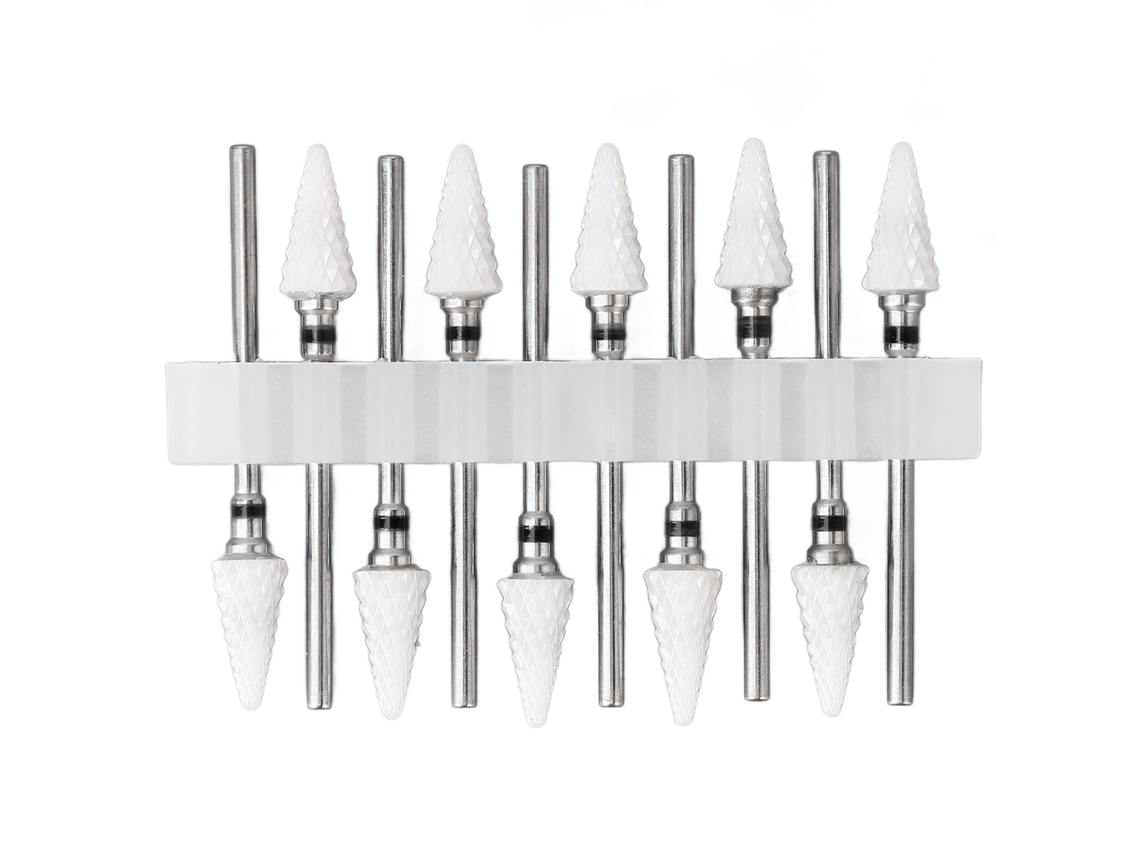 10pcs Conjunto De Brocas Para Lixadeira De Unhas Cerâmica Remoção De Cutícula Para Salão E Casa Profissional Artista Novice Preto