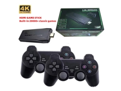 Consola de juegos retro M8 Home YUNZII para dos jugadores, estilo arcade, 4K HD, 128 GB, empaque compacto.