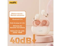 Auriculares Bluetooth (beige), Cancelación Activa De Ruido, Graves Potentes, Diseño Inalámbrico