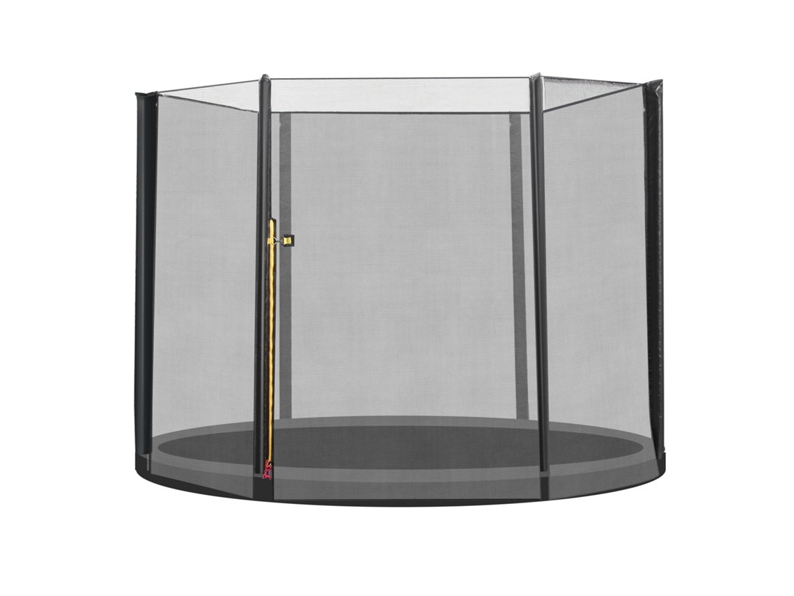 Red De Repuesto Para Cama Elástica De Ø244 Cm Con Puerta Con Cremallera Y 6 Postes Negros.