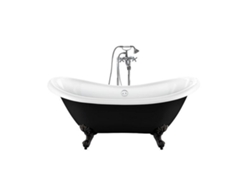 Bañera Con Patas Darlington Negra  175 Cm Patas Águila Negras