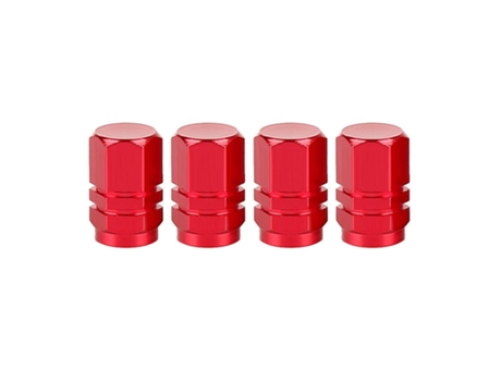 Tapa a prueba de polvo del vástago de la válvula del neumático de la rueda de coche universal de aluminio[Rojo]