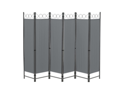 Biombo Separador de 6 Paneles Saragossa 171 x 240 cm Gris oscuro [EN.CASA]