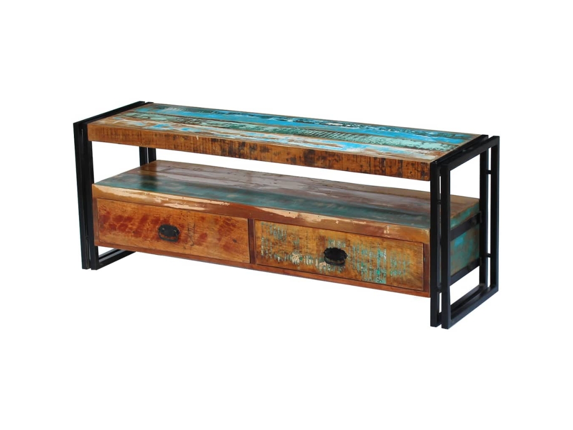 Mueble de Armario Tv en Madera Reciclada Maciza