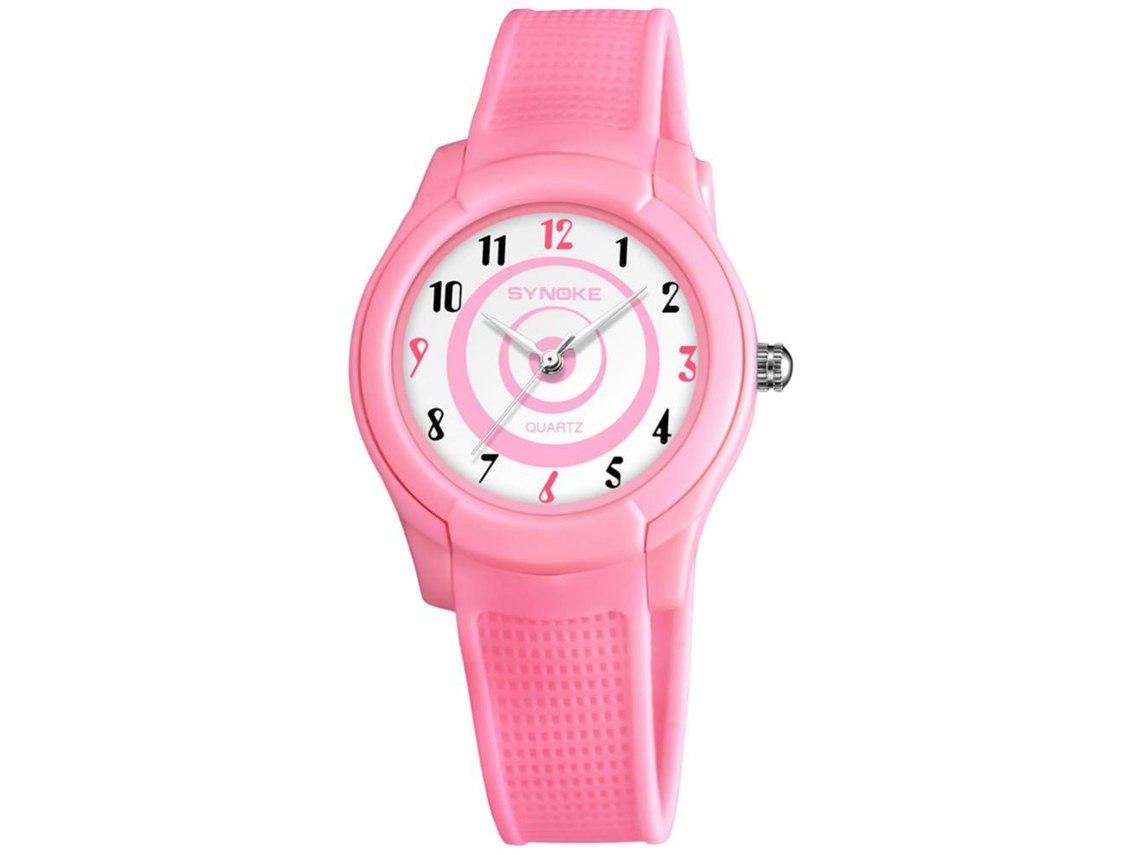 Reloj De Pulsera Analógico De Cuarzo Impermeable Con Dial Redondo Moda Synoke (rosa)