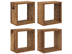 Estantes de pared de madera antiguos, madera procesada, MAISON EXCLUSIVE
