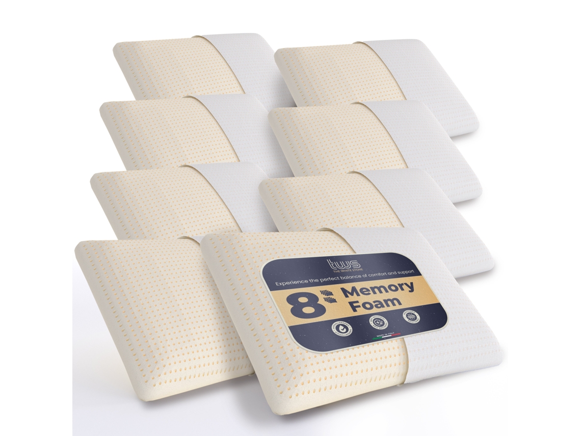 Conjunto de Almohadas de Dormir THE WHITE STONE Memoria Altura Cervicales Hipoalergénicos Ergonómicos Transpirables Función Blanco (40x70cm)