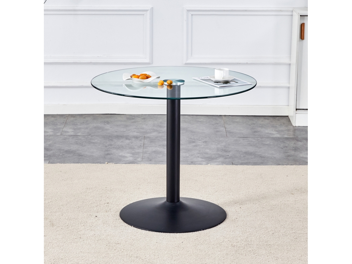 Mesa De Vidrio Minimalista Moderna 85 Cm, Diseño Ligero De Lujo, 76 Cm De Altura