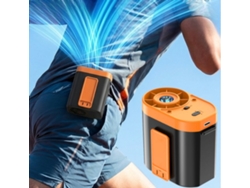 Ventilador Portátil De Cinturón Henten Home - Tres Velocidades, Incluye Linterna Naranja