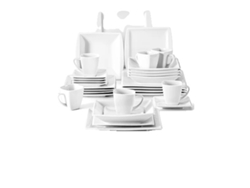 Juego de vajilla de porcelana blanca, diseño elegante, ecológico, material duradero, 30 piezas OEM