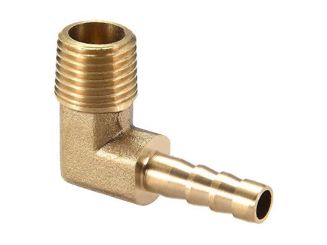Conector De Manguera De Latón De 90 Grados, Codo Macho, 1/4 G Macho X 6mm Barb