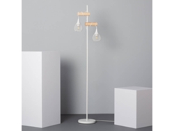 Lámpara De Pie Aluminio Y Madera Monah Branco