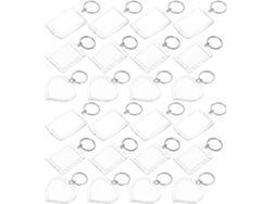 Conjunto De 60 Chaveiros Fotográficos Em Acrílico Transparente (20 Retangulares E 20 Arredondados)