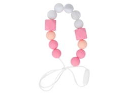 Collar Para La Dentición Del Bebé, Cuentas De Silicona Suave, Masajea Las Encías, Rojo Sandía