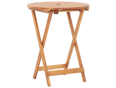 MAISON EXCLUSIVE Mesa plegable de jardín de madera maciza de acacia 60x75 cm