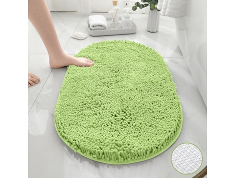 Alfombra de Baño LUUCOZK Antideslizantes Absorbentes Secado Rápido Decoración Baño Fondo Poliéster Verde (50x80cm)