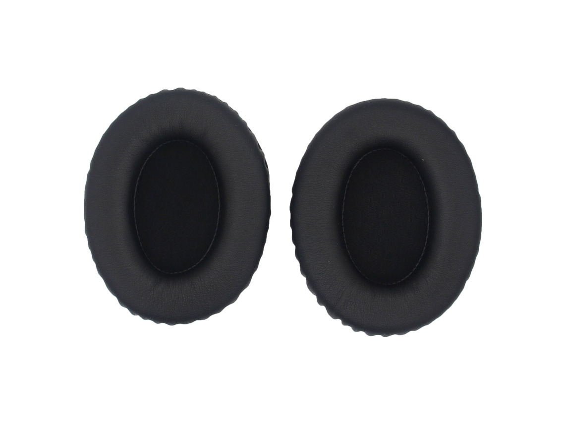 Almohadillas ovaladas de cuero proteico premium de 90 x 70 mm, color negro (paquete de 2)
