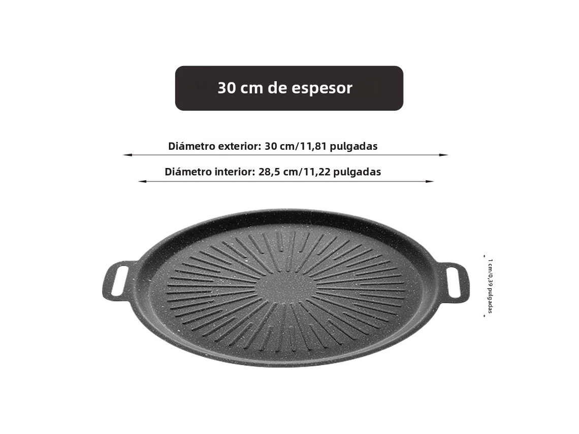 Bandeja redonda antideslizante para hornear, ideal para barbacoas. MDUG (30 cm)