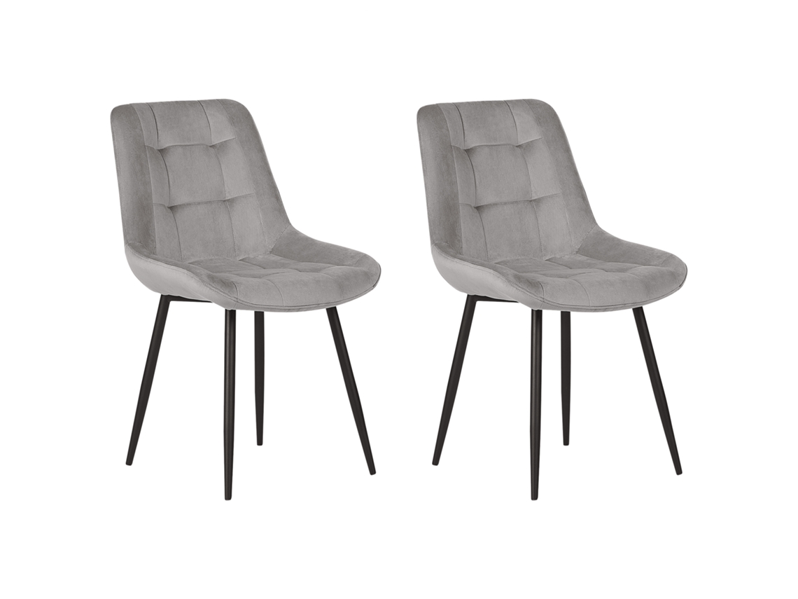 Cadeiras Luxuosas Em Veludo Beliani Melrose De Veludo Cinzento 51x58x85