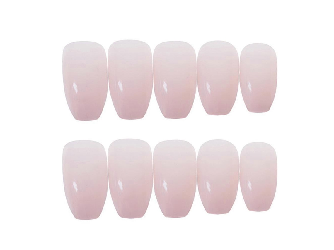 24 Unhas Postiças Infantis de Plástico com Glitter, Tipo Acrílico, Design Exclusivo para Festas e Comemorações, 8x6x0,5cm, Rosa