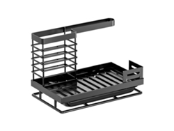 Organizador De Fregadero - Soporte Para Paños De Cocina - Estante De Almacenamiento Para Encimera De Cocina - Soporte Para Paños De Té - Negro