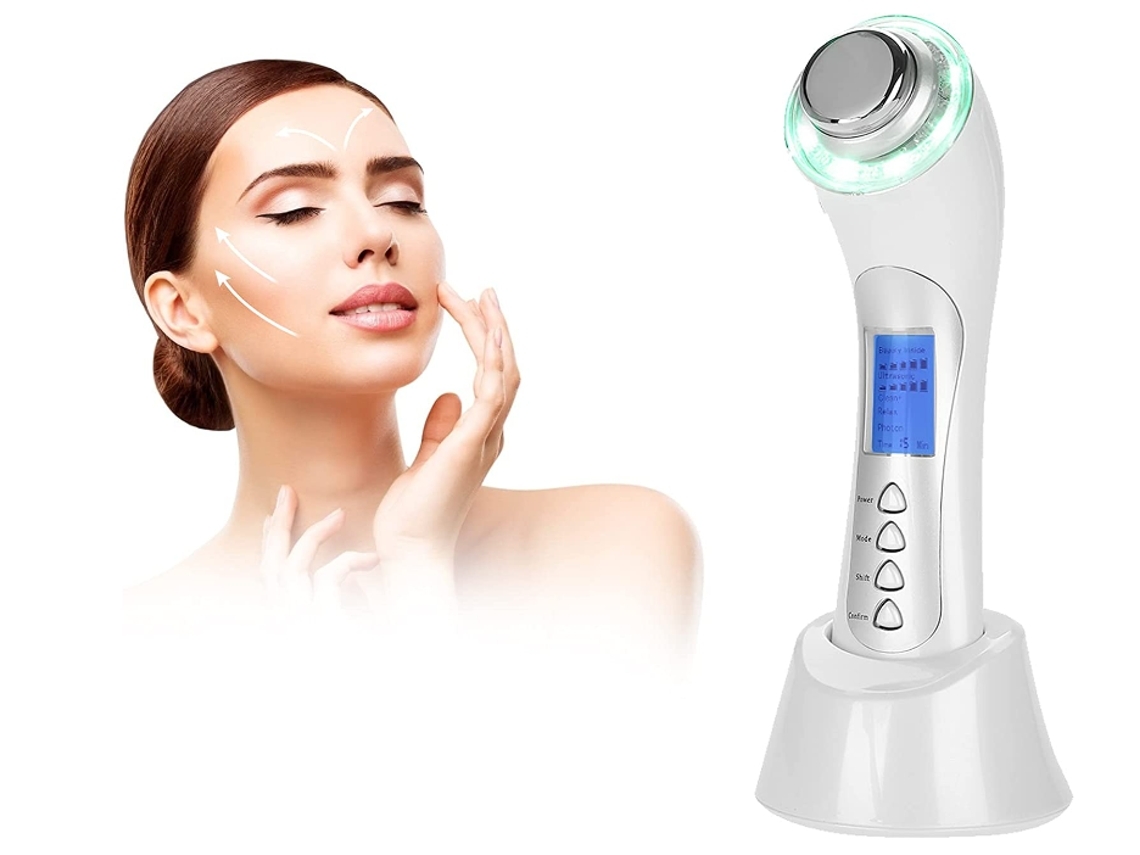 Dispositivo de belleza ultrasónico para eliminar arrugas faciales, dispositivo de ultrasonido facial Chennnls blanco